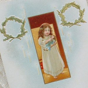 画像1: アンティークカード、少女＆ドール
