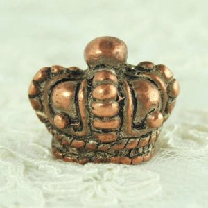 画像1: 銅製クラウン（王冠）ボタン
