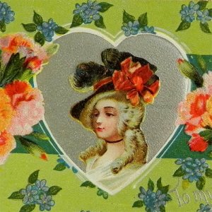 画像1: アンティークカード、ヴァレンタイン