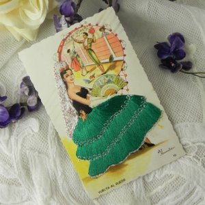 画像3: スペインのシルク刺繍　アンティークカード
