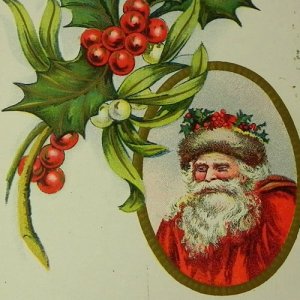 画像1: アンティークカード、クリスマス、サンタクロース