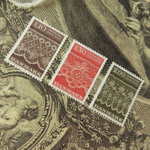 画像2: デンマーク・レース模様の郵便切手