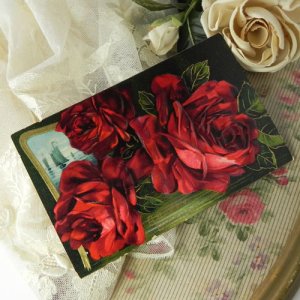 画像2: アンティークカード、薔薇