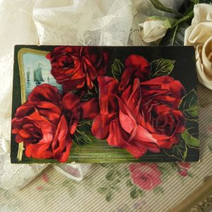 画像3: アンティークカード、薔薇