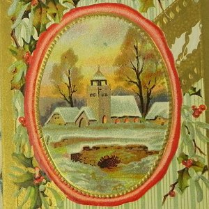 画像1: クリスマスカード、雪景色