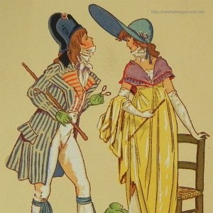 画像1: 【フランス・1700終わり〜1800年代初め頃のファッション】ポストカード