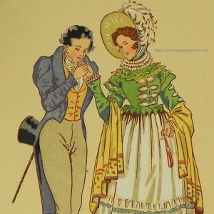 画像1: 【フランス・ルイ18世時代のファッション】ポストカード