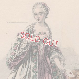 画像1: 1800年代、フランス、ファッションプレート　銅版画 　デュバリー伯爵夫人