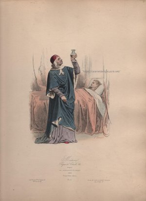 画像3: 1800年代、フランス、ファッションプレート　銅版画 　シャルル8世時代　医師