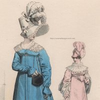 1800年代、フランス、ファッションプレート　銅版画 　フランス帝国時代