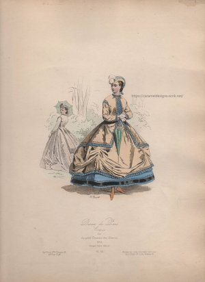 画像3: 1800年代、フランス、ファッションプレート　銅版画 　フランス帝国時代