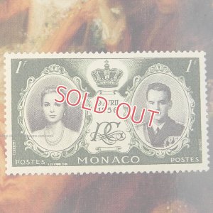 画像2: 1956年モナコ公国切手、レーニエ大公＆グレース・ケリー、結婚記念切手2枚組、未使用