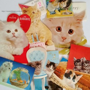 画像1: USA★ヴィンテージ猫カード8枚