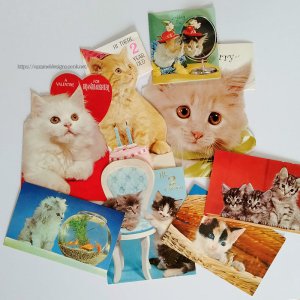 画像2: USA★ヴィンテージ猫カード8枚
