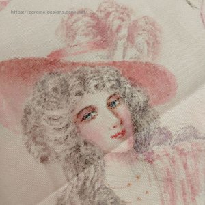 画像2: ヴィクトリアン、シルクに手描きペイント　ロココ貴婦人
