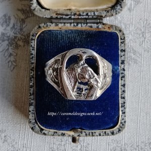 画像1: 幸運の馬蹄形＆馬モチーフのシルバーリング　銀の指輪
