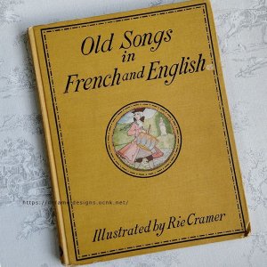 画像1: 1923年、フランス語と英語の古い歌　絵本/譜面