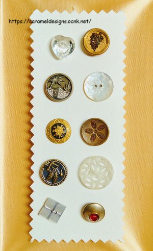 画像2: 1800年代-1930年代頃の古いボタン10個セット　パフュームボタン、ハートのガラス等