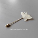 マザーオブパール、白蝶貝の鳥ピン