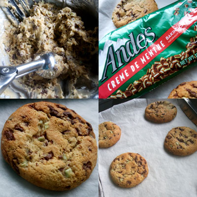 Chocolate Mint Chip Cookies♥