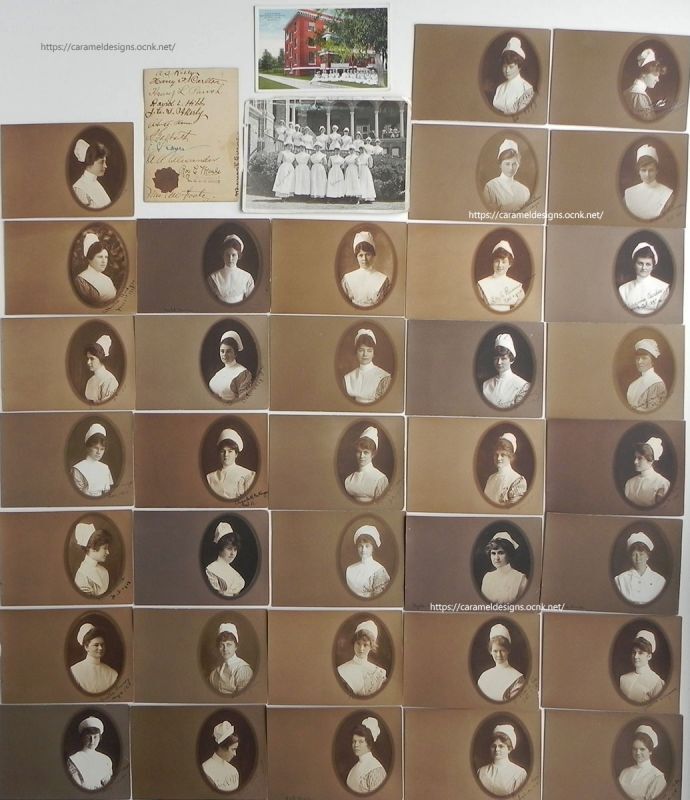 WWI・1918年　従軍看護婦たちの写真/寄せ書き/ポストカード全38枚                                    [WWI-MC.U.S. ARMY]