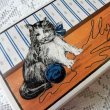 画像1: フランス、青い毛糸玉と猫ちゃんの紙箱