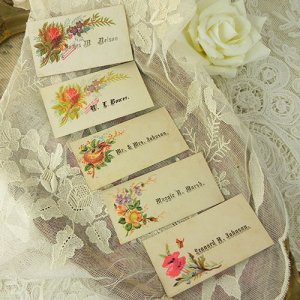 画像: コーリングカード５枚、鳥や薔薇のセット