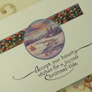 画像: クリスマスカード、宿り木