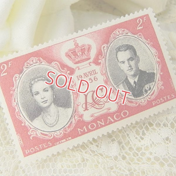 画像1: 1956年モナコ公国切手、レーニエ大公＆グレース・ケリー、結婚記念切手、未使用