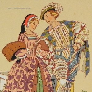 画像: 【フランス・フランソワ１世時代のファッション】ポストカード