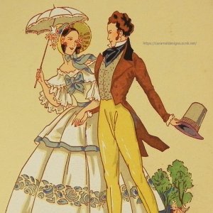 画像: 【フランス・1800年代前半〜のファッション】ポストカード