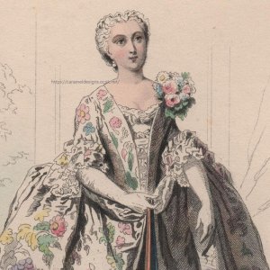 画像: 1800年代、フランス、ファッションプレート　銅版画 　ルイ15世時代のパリモード