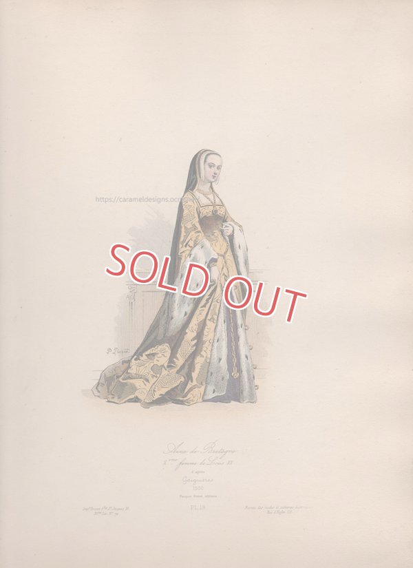 画像3: 1800年代、フランス、ファッションプレート　銅版画 　ルイ12世時代