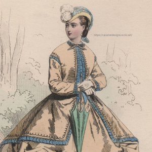 画像: 1800年代、フランス、ファッションプレート　銅版画 　フランス帝国時代