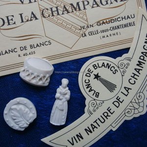 画像: フランス、シャンパンラベルとフェーヴのセット