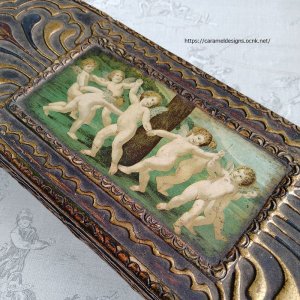 画像: イタリア製、天使のデコパージュ木製ボックス