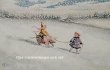 画像2: アンティークカード、雪の日の子供たち