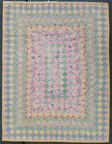 画像: 1930年代頃のフィードサック布地のチャイルドキルト96ｃｍｘ73ｍ