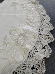 画像5: アールヌーヴォー・手刺繍とレースのテーブルクロス