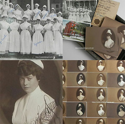 画像: WWI・1918年　従軍看護婦たちの写真/寄せ書き/ポストカード全38枚