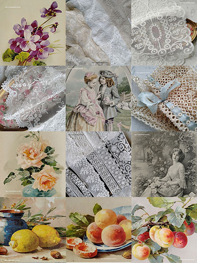 画像: antique lace and cards