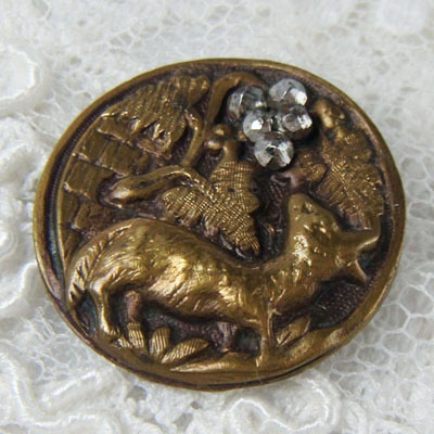 画像: 狐と葡萄　真鍮にカットスティール・ボタン