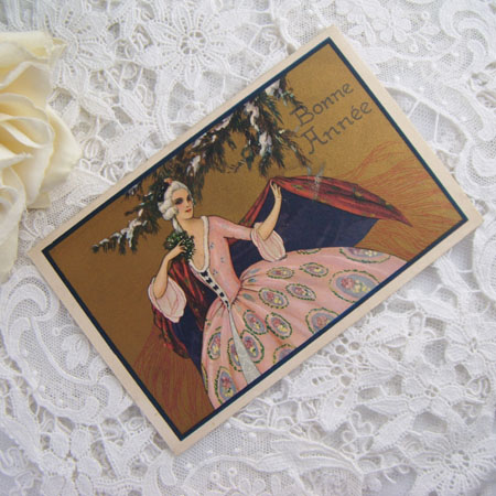 画像: イタリアン・ポストカード（ピンクドレスの貴婦人）