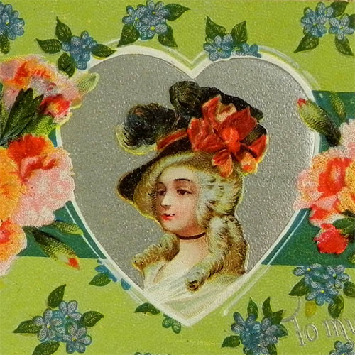 画像1: アンティークカード、ヴァレンタイン
