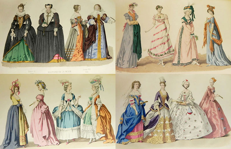 画像: 1875年フランス・モード史/ＢＯＯＫ、ファッションプレート16枚入り