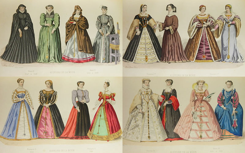 画像: 1875年フランス・モード史/ＢＯＯＫ、ファッションプレート16枚入り