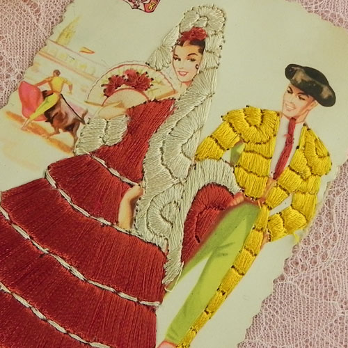 画像4: スペインのシルク刺繍ポストカード