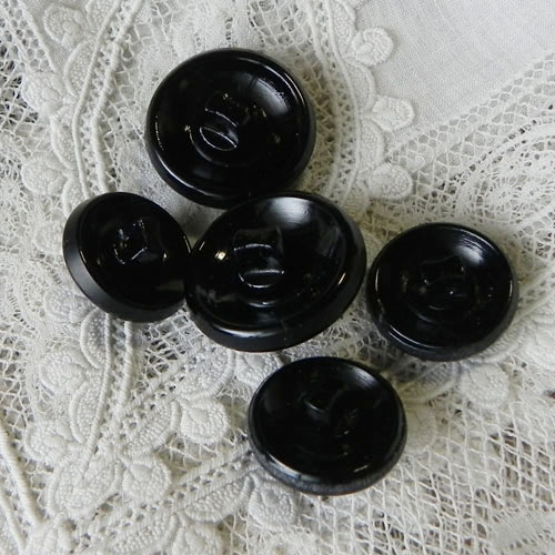 画像5: 細かい模様のブラックボタン５個セット