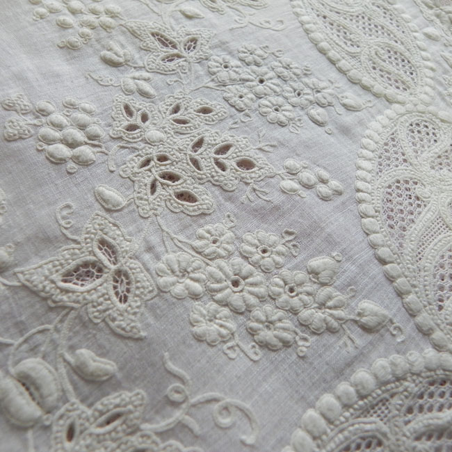 画像: 1800年代　白刺繍　ホワイトワークハンキー