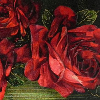画像1: アンティークカード、薔薇